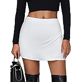 Women's Leopard Print Mini Skirt Short Skorts Elastic Waistband Sexy Bodycon Pencil Cheetah Club Skirts with Shorts