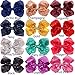 CÉLLOT Oversize Bows for Girls,Glitter Sparkle Flip Sequins 8 inch Big Hair Bows Alligator Clips for Baby Girls Toddlers Kids and Teens,Pack of 12