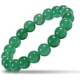 Natural Stretch Jade Bracelet for Women Men 10MM Bead 6.7 Inch to 7.5 inch Healing Crystal Energy Gemstone Bracelet for Women Men Gift