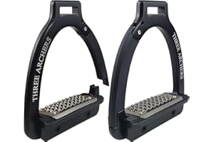 THREE ARCHERS Safety Stirrups Side Opening Design for Adults, Breakaway Stirrups with Anti-Slip Stainless Steel Inclined Trea