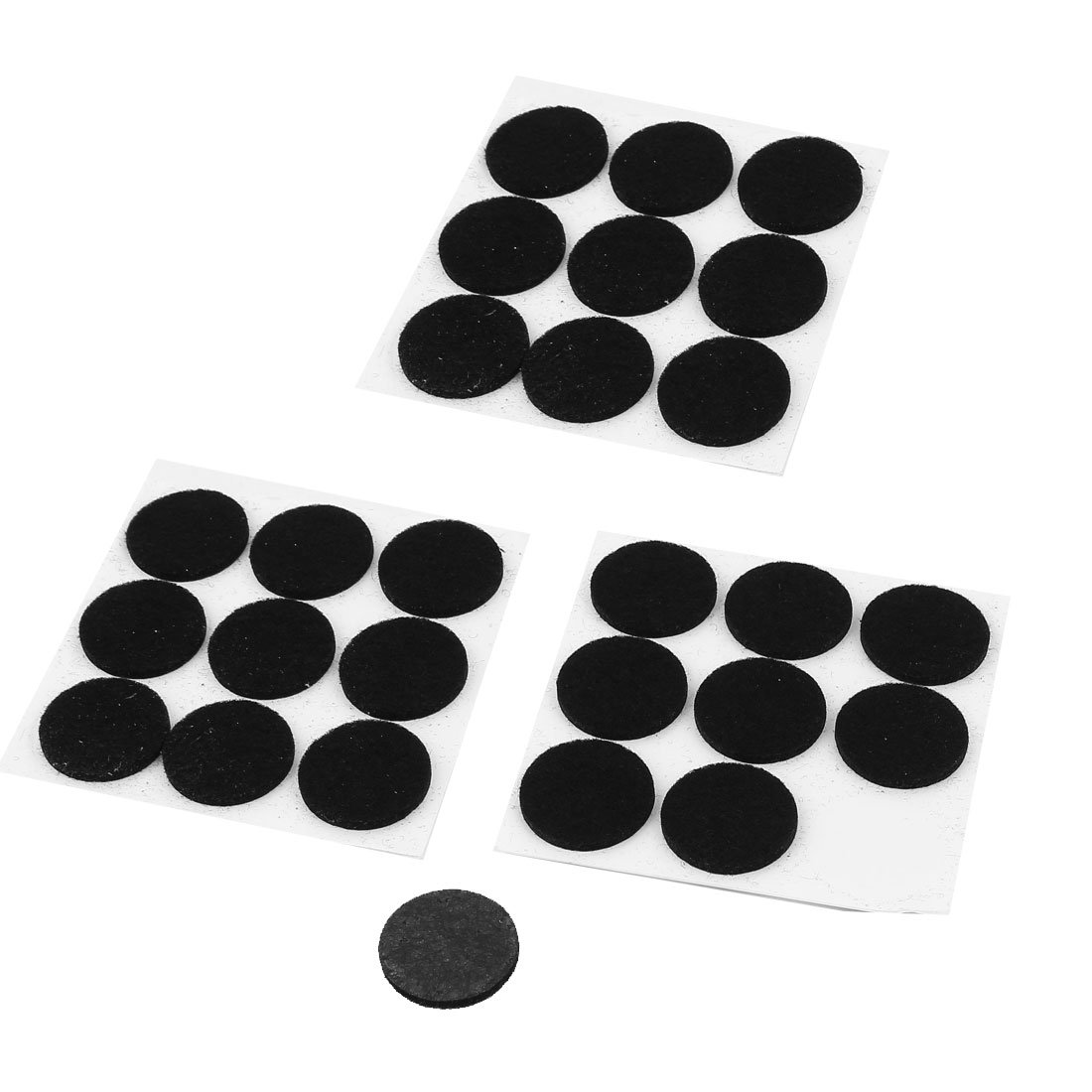 sourcingmap® Self Adhesive Furniture Leg Feet Rug Felt Pads Protectors 27pcs Black
