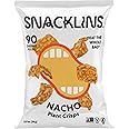 SNACKLINS Plant Based Crisps NACHO - Gluten Free, Grain Free, 100% Kosher, Vegan Healthy Snacks, Crunchy Puffed Snack, Only 90 Calories Per Bag - .9oz Bag (Case of 24)