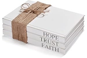 Sparkle Race Decorative Books 3pcs Farmhouse Stack Fake Books Decor for Coffee Table Shelf - Faux Books Accents Decoration for Living Room - Perfect Fall Seasonal Bookshelf Mantle for Rustic Home