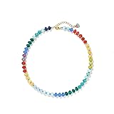 Joya Love Red Yellow Blue Gemstone Beaded Necklaces