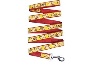 PETS FIRST NCAA PET Leash, Large, USC Trojans, Shiny & Colorful Leash for Dogs & Cats Licensed by The NCAA