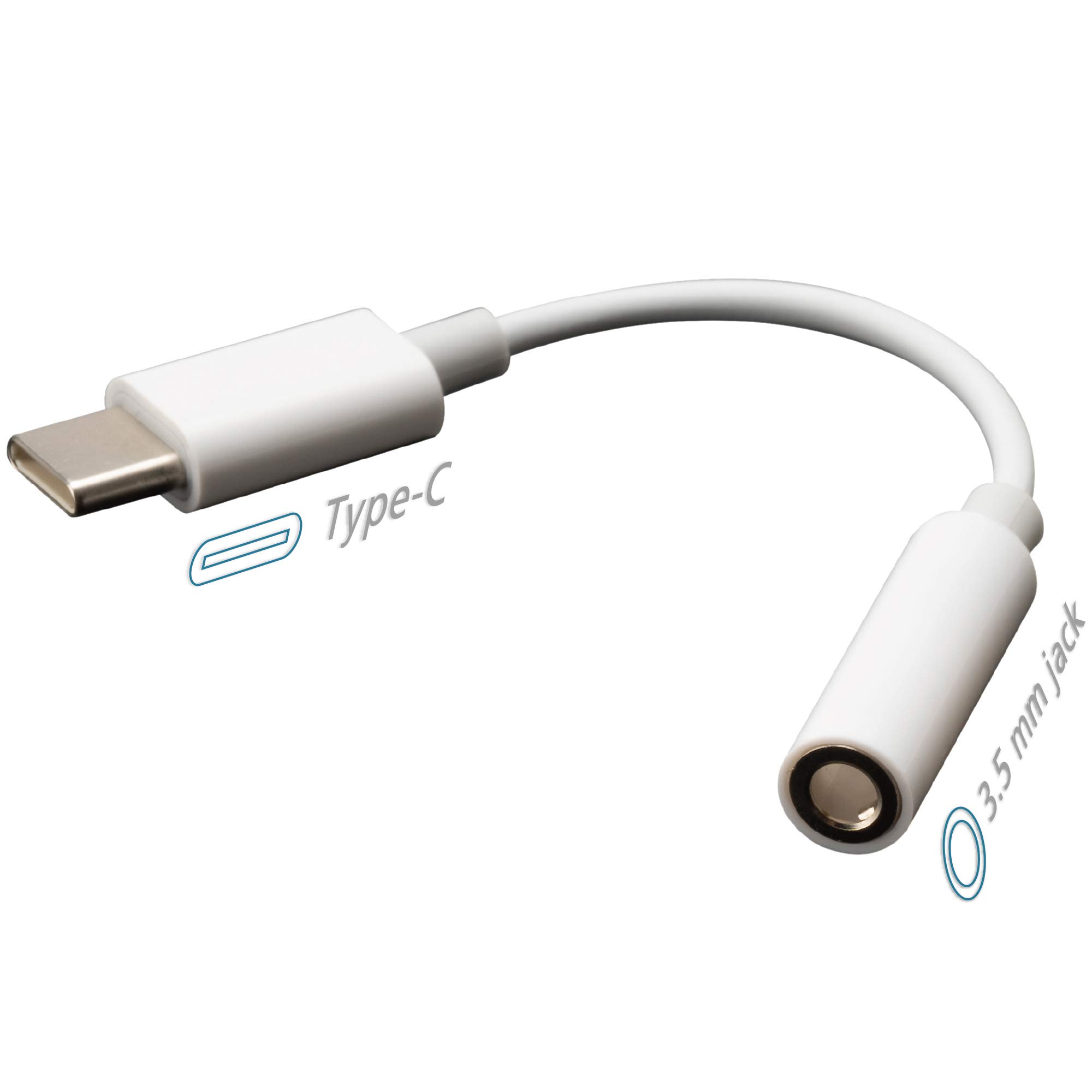 Akasa USB Type-C to 3.5 mm Headphone Jack Adapter | Compact & Highly Portable | 100mm | White | AK-CBCA27-10WH