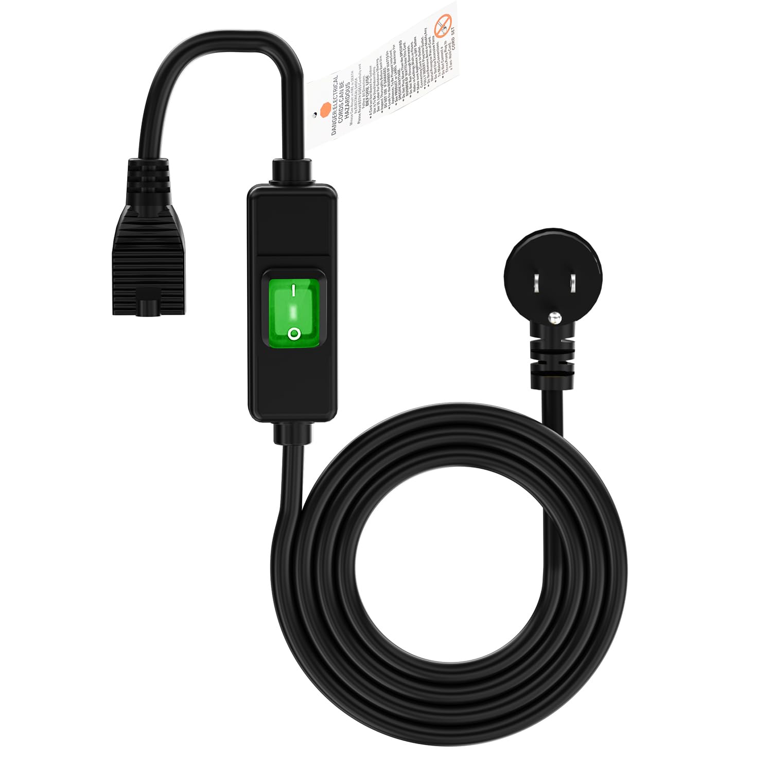 Photo 1 of (6Feet) Right Angle Outdoor Waterproof Extension Switch Cord, in-Line On/Off Switch Extension Cord, SJTW 14AWG 3C IP57 Waterproof,Max.20A 125V Heavy Duty Inline Switch…