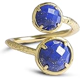 Amethyst Ring, Natural Amethyst Rings for Women, Adjustable February Birthstone Ring for Amethyst Jewelry Gift, Double Stone Ring.