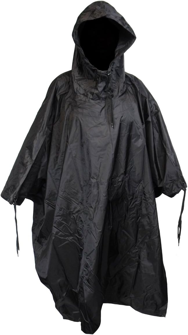 Waterproof US Army Hooded Ripstop Festival Rain Poncho Military Camping Hiking