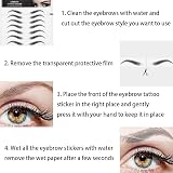 BINBXOQ 8 Sheets 6D Hair-Like Eyebrow Tattoo Transfers 76 Pairs Light Brown view 2