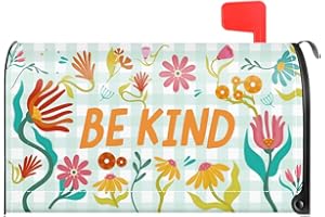 TOUNER Be Kind Mailbox Covers, Spring Summer Floral Magnetic Letter Box Wrap, Vintage Sweet Post Letter Box Decor for Outdoor Garden Front Yard, Positive Mailbox Decor Gifts for Friends Neighbors