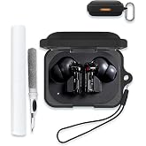 Case Cover for Nothing Ear (a),Full Protective Soft Silicone Skin Case Cover Shock-Absorbing Protective Case with Keychain,Lanyard and Cleaning Pen [Front LED Visible]-Black