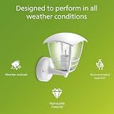 Philips Creek Outdoor Wall Light IP44 Aluminium White E27 Bulb Sold Separately view 2