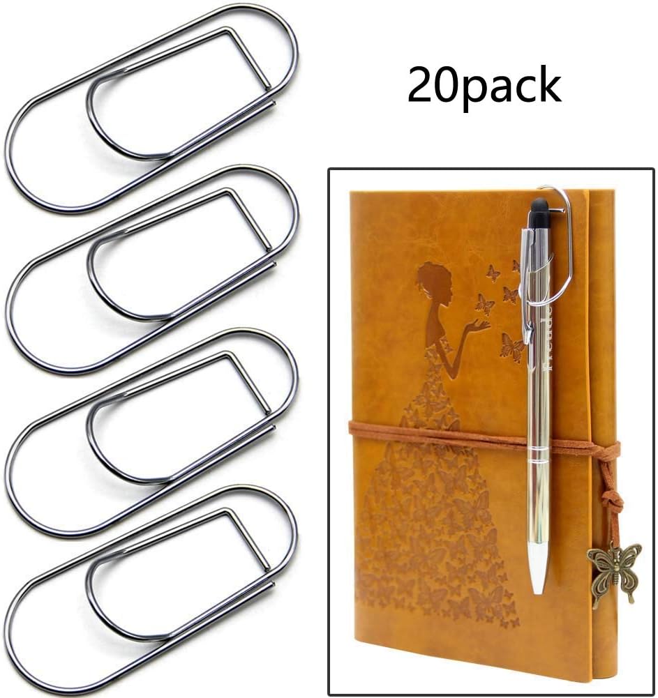 20 Pack Pen Holder for Notebook Journals,Stainless Pen Holder Clip for