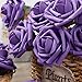MACTING 30PCS Artificial Flower Roses Fake Purple Flowers with Stem Real Touch Foam Roses for DIY Wedding Bouquet Table Centerpieces Party Bridal Shower Home Christmas Decorations