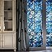 Coavas Decorative Window Privacy Film, Heat Control Sun Blocking Stained Glass Window Film, Floral Design Static Cling, Non Adhesive Windows Tint for Bathroom Front Door(Vinyl, 17.5