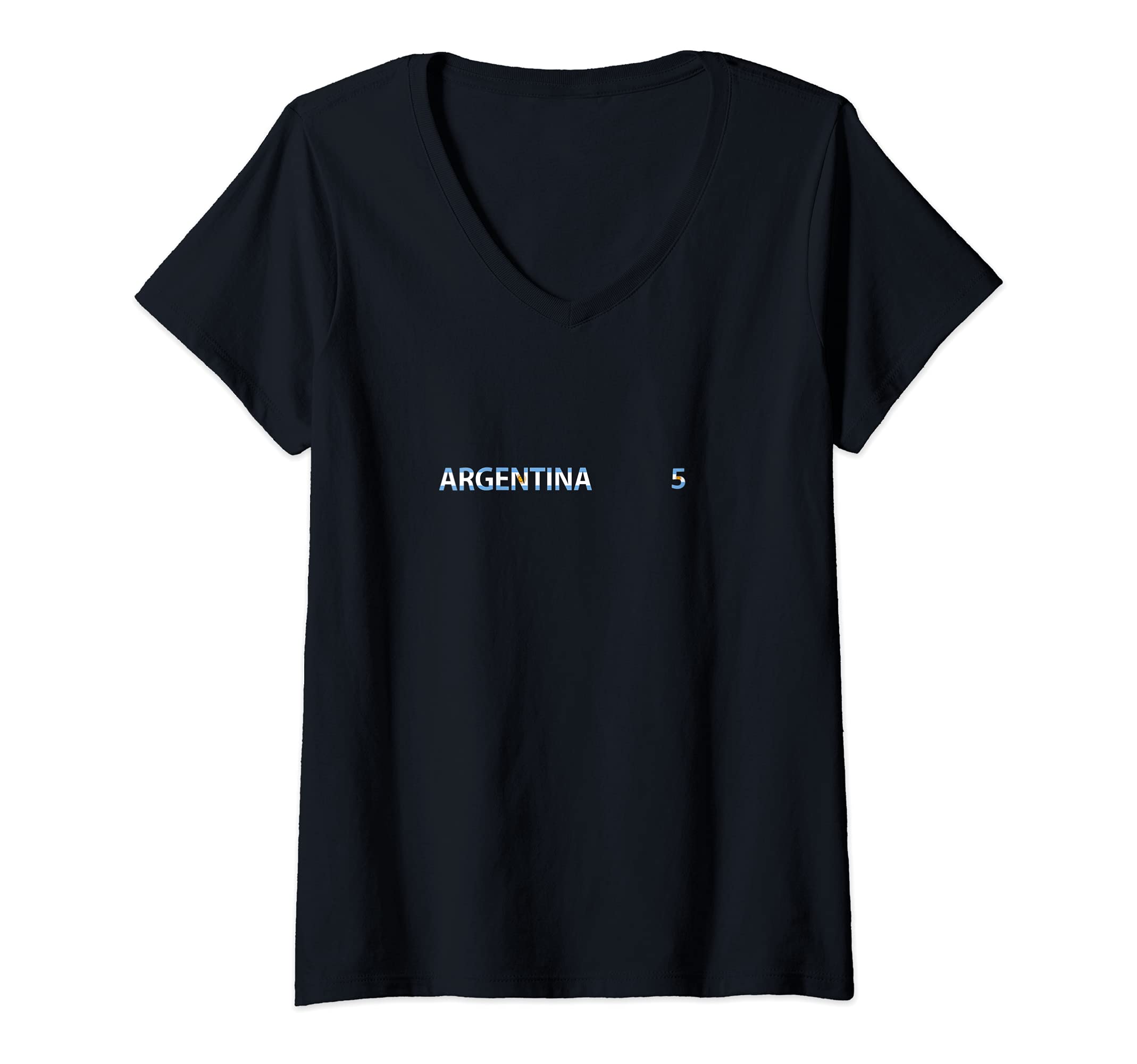 Womens Flag Argentina V-Neck T-Shirt