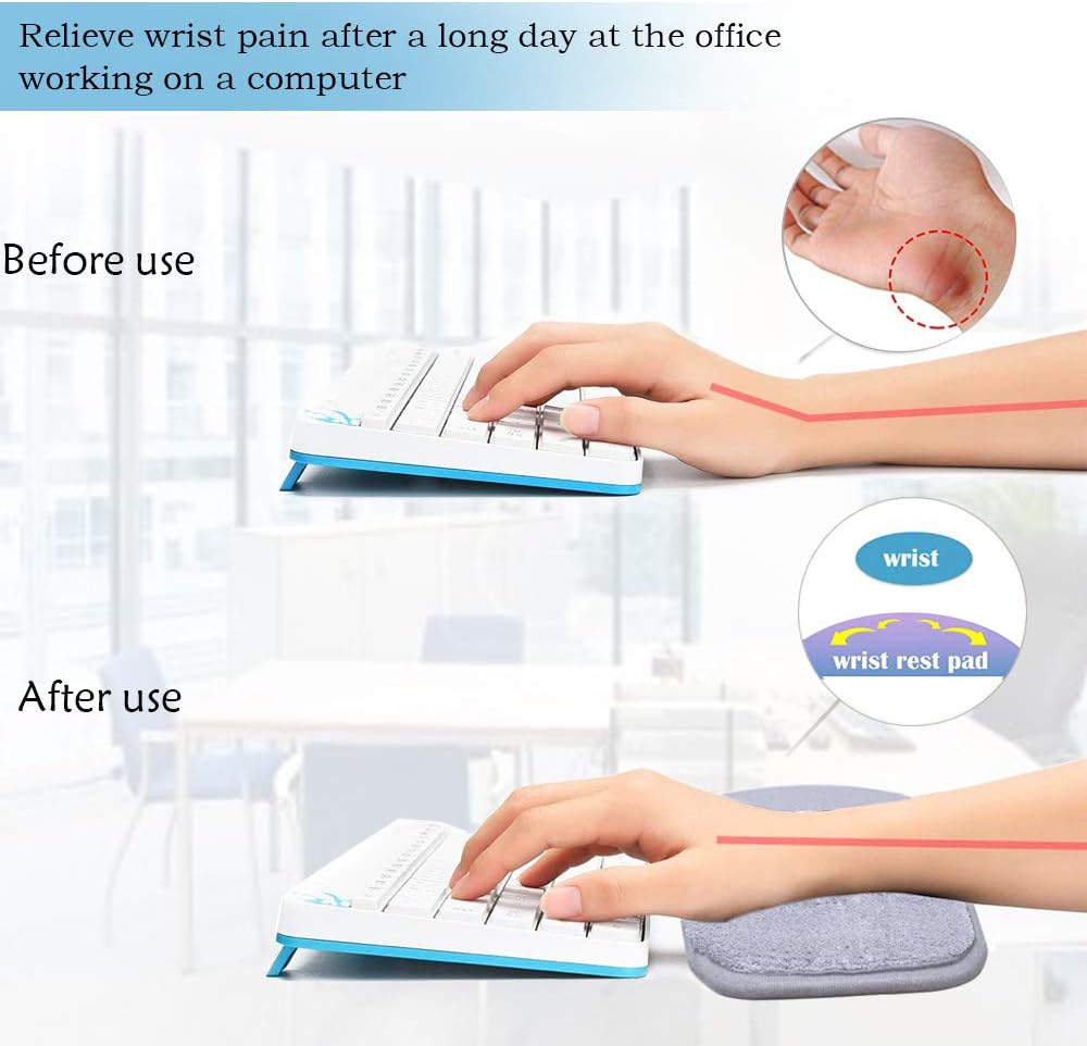 2Pcs Computer Wrist Elbow Pad, CREATIEES Upgraded Keyboard Wrist Rest Arm Pad Elbow Support for