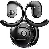 NEW Ultra Bone Conduction Earphones Open Earbuds with Immersive Audio Clear Call,Wireless Bluetooth Ear buds Stable Fit,Robust Bass,Sweat-Proof Sport Open-Ear Headphones with Mic,48H Playtime (Black)