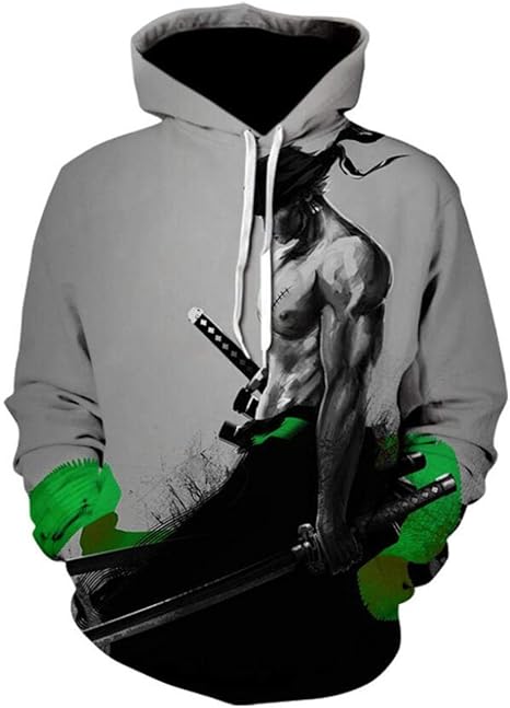 Amazon パーカー アニメワンピースメンズスウェットシャツ3dデジタル印刷漫画ルーズパーカーユニセックス トレーナー パーカー 通販