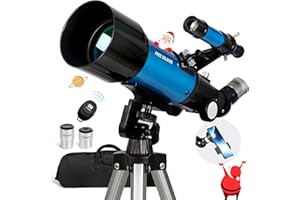 FREE SOLDIER Telescope for Adults Astronomy Beginners - 70mm Aperture and 400mm Focal Length Professional Refractor Telescope with Remote Great Astronomy for Christmas with Package, Blue