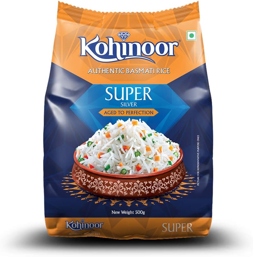 Kohinoor Super Silver Authentic Basmati Rice, 500 g Pack