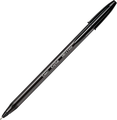 BIC Crystal Exact Fine Point Pens 0.7 mm Black Box of 20