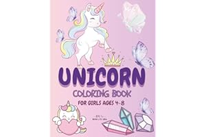 Unicorn Coloring Book for Girls Ages 4-8: 50+ unique illustrations, hearts, beautiful designs and fun activities for kids