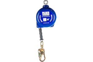 Palmer Safety SRD 30 FT. Self Retracting Lifeline I ANSI Z359.14-2021 Class 1 I SRL Device Swivel Top Galvanized Cable w/Small Steel Snap Hook I Fall Arrest Safety Yoyo