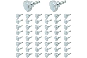 ASAMUYU 50 Pieces Flat Knurled Head Fully Threaded Thumb Screws Bolts Fastener, Thumbscrew Threaded Knurled Grip Knobs Thumb Screw (M3X8)