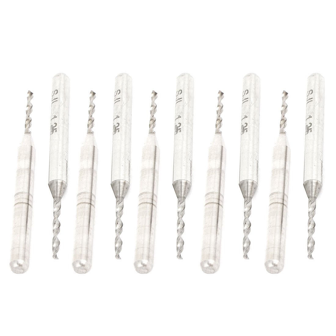 Sourcingmap 10pcs 1.25mm Tip Helical Groove Tungsten Carbide Micro PCB Drill Bits