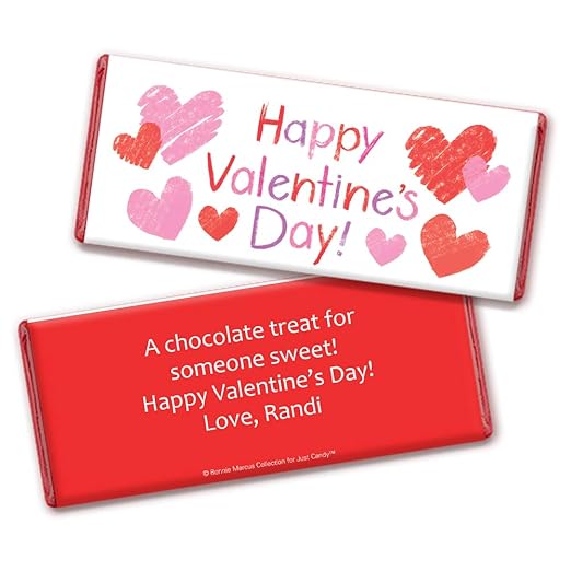Amazon.com : Personalized Valentines Day Candy Favors Hersheys Chocolate Bars (24 Bars) : Grocery & Gourmet Food