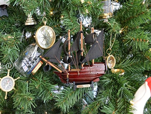 Hampton Nautical  Blackbeard's Queen Anne's Revenge Model Pirate Ship Christmas Tree Ornament - Nautical Christmas Tree