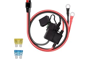 iGreely Dual Positive/Negative ATC Style Fuse Holder 10AWG Wire with Ring Terminals and 45A Connectors for Automotive 2ft/60cm