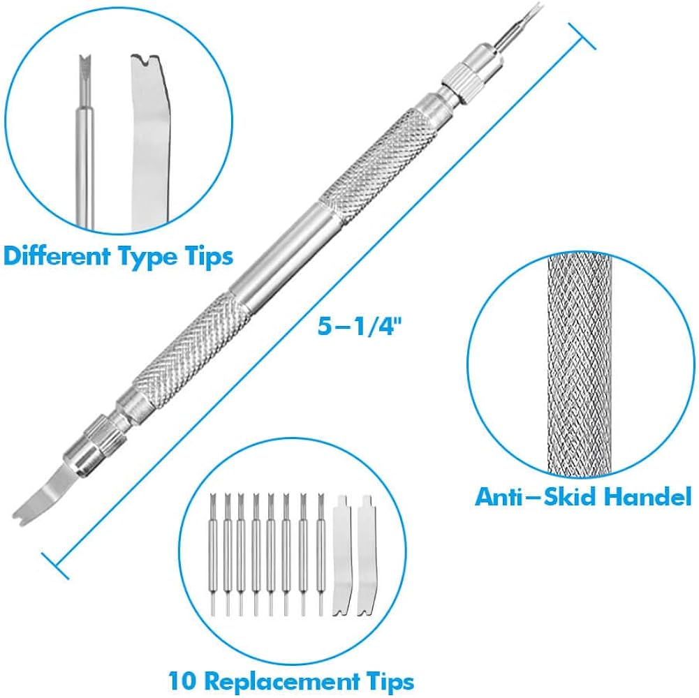 Selizo Spring Bar Tool Watch Link Remover Tool Kit with Instruction Manual Watch Band Tool Link Pin Removal for Watch Repair Band Adjustment Replacement Sizing: Watches