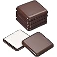 uxcell Furniture Sliders, 8Pcs 2" - Plastic Self-Adhesive Square Sliding Pads, Chair Glides for Carpeted Tile Vinyl Hardwood Floors (Brown)