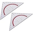 uxcell Triangle Ruler Square Set 90mm 45 Degrees Plastic Stationery Math Geometry 2pcs