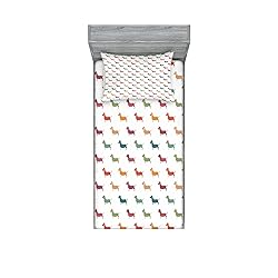 Ambesonne Scottie Dog Fitted Sheet & Pillow Sham