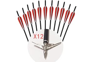 12-Pack Crossbow Bolts 16In 20" 22 Inch Headhunter Hunting Arrows with 100 Grain Field Points Broadheads Arrowheads for Barne