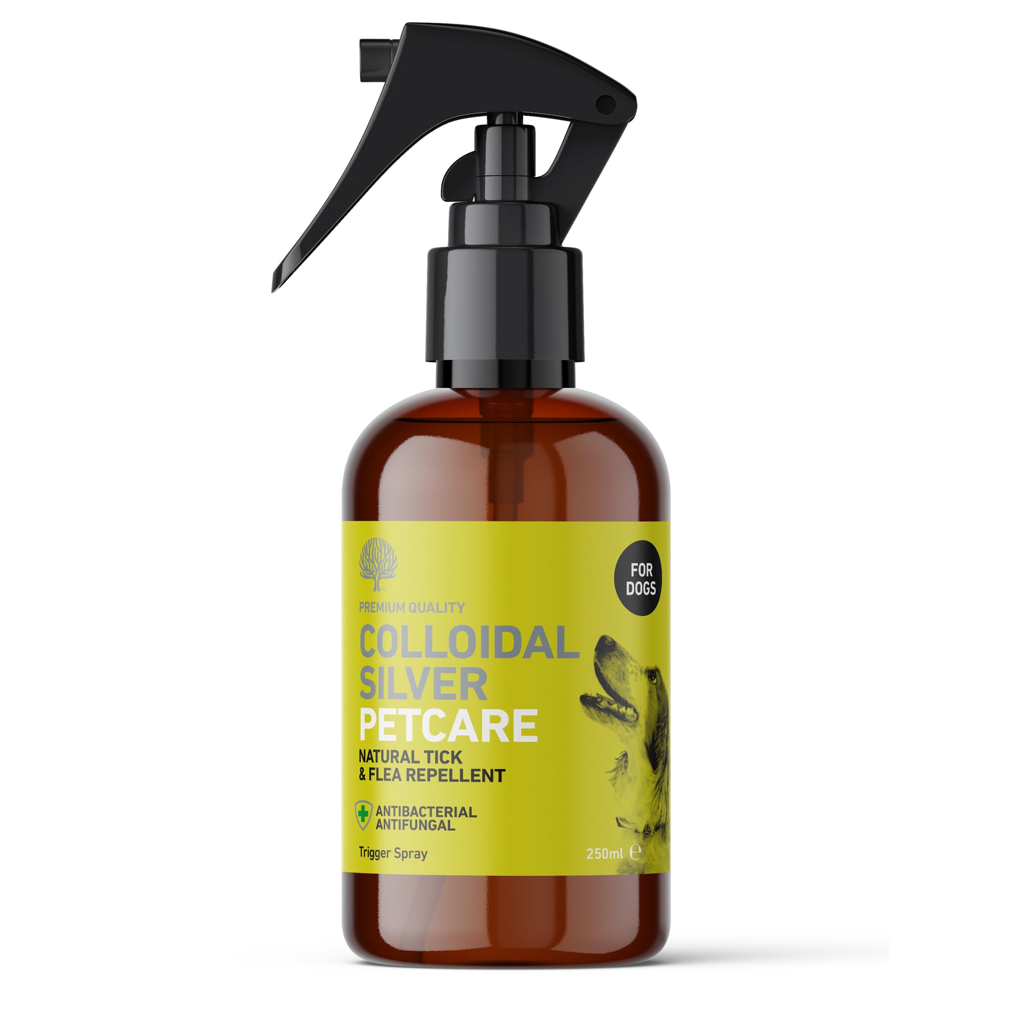 Nature's Greatest Secret All Natural Antibacterial Colloidal Silver Petcare Tick & Flea Repellent 250ml for Dogs
