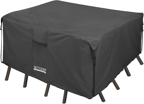 Amazon Com Ultcover 600d Tough Canvas Durable Square Patio Table And Chair Cover Waterproof Outdoor General Purpose Furniture Covers 54 Inch Black Furniture Decor