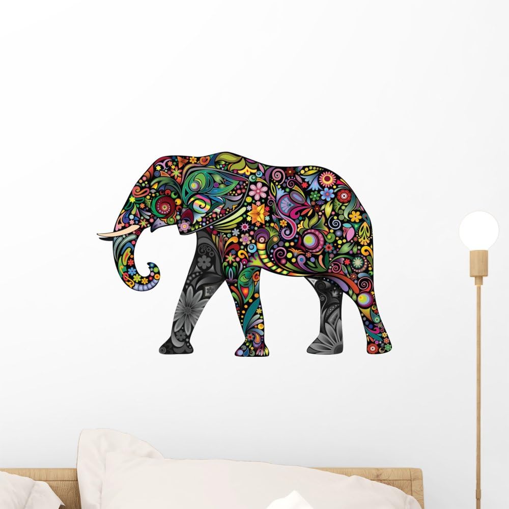 Amazon.com: Wallmonkeys WM300662 The Cheerful Elephant Peel and Stick
