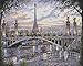 YEESAM ART Paint by Numbers for Adults Kids, Eiffel Tower Paris Bridge on Seine River 16x20 Inch Linen Canvas Acrylic DIY Number Painting Kits Wall Art Decor Gifts (Framed)