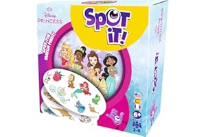 ZYGOMATIC Asmodee Spot It! Disney Princess Card Game (2024 Refresh) - Eco-Sleeve Edition, 5-in-1 Visual Perception Game for Quick Reflexes and Family Fun, Ages 6+, 2-8 Players, 10 Minute Playtime