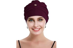 osvyo Cotton Chemo Turbans for Women Cancer Hairloss hat - Cotton Lightweight Headwear Sealed Packaging