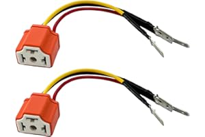 Suvnie 2 PCS H4 HB2 9003 Wiring Harness Headlight Socket, 16AWG Ceramic Headlight Connector, Pigtail Socket Female Plug, Fog Light Retrofit Car Accessories for Truck Boat