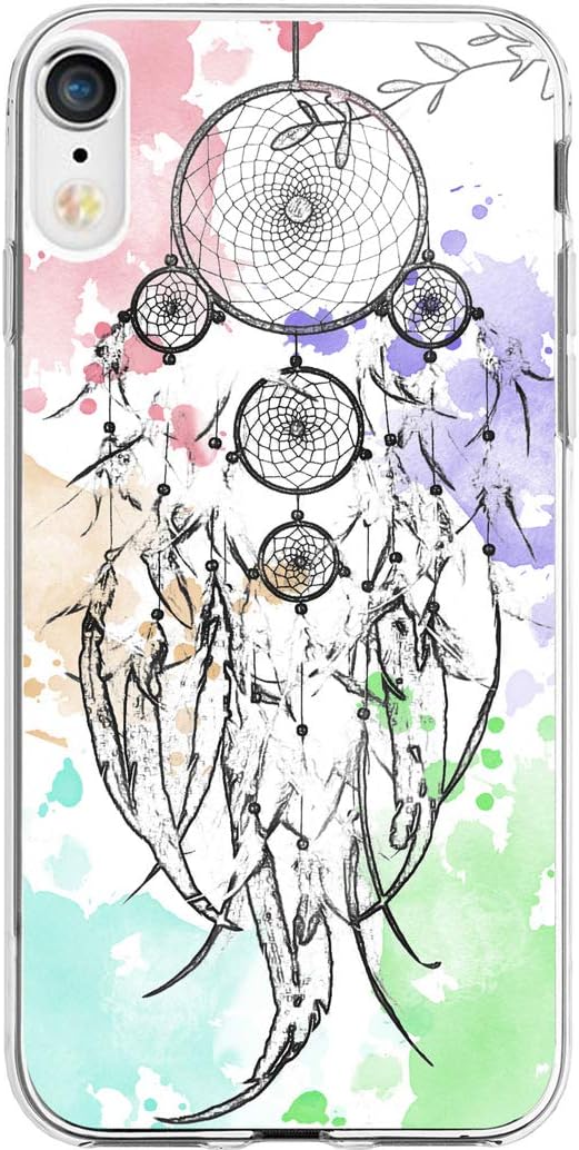 Case for Phone XR Dreamcatcher & MUQR Gel Silicone Slim Drop Proof Protection Cover Compatible with iPhone XR/10R 6.1 Inches 2018 & Vintage Beautiful Dream Catcher