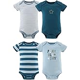 The Peanutshell Baby Boy Bodysuits - Newborn to 24 Months Baby Boy Clothes, 100% Cotton Infant Outfits - Star Stripe
