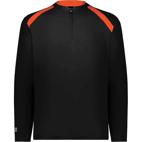 Holloway Mens Clubhouse Pullover Jackets, Black/Orange, XX