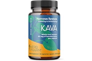 Herb Pharm Kava Root Extract to Reduce Stress and Promote Relaxation - 60 Vegetarian Capsules